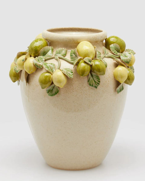 Vaso de cerâmica com LIMÕES