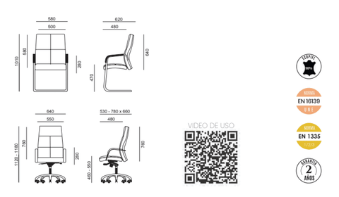 Silla DUBLIN de oficina en Rincón del Mueble RDM Madrid España