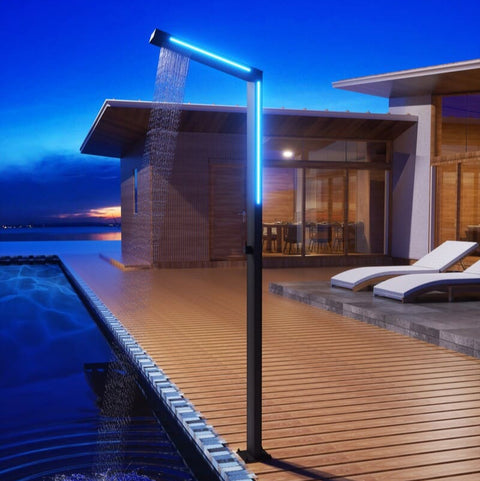 Ducha para piscina SENSE led negro mate POOLIMEX RINCÓN DEL MUEBLE MADRID