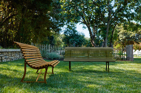 Banco LOUISIANE para 4 personas de la marca francesa Fermob. Comprar Fermob online. Rincón del Mueble