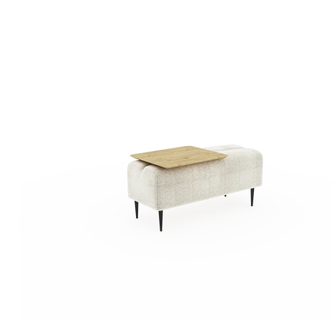 Puff con mesa MONROE 2 plazas Chenilla Moonap by Fama