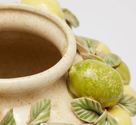 Vaso de cerâmica com LIMÕES