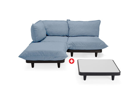 Sofa mediano + mesa PALETTI de la marca holandesa fatboy. Comprar online fatboy. Rincon del mueble. RDM.