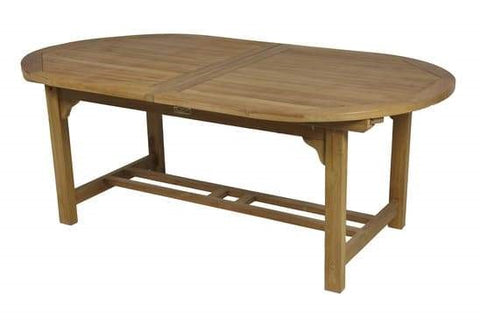 Mesa oval extensible Teca de la marca RDM. Comprar Teca online. Rincón del Mueble