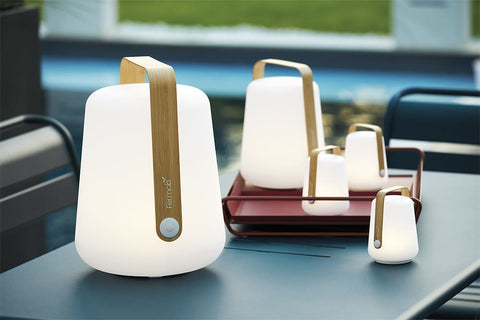 Set de 3 lámparas de bambú BALAD de 12cm de la marca francesa Fermob. Comprar Fermob online. Rincón del Mueble