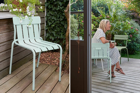 Silla STRIPE de la marca FERMOB en Rincón del Mueble RDM Madrid España, compra online muebles exterior e interior