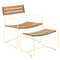 Conjunto de sillón bajo con reposabrazos y reposapiés de teca SURPRISING de la marca francesa Fermob. Comprar Fermob online. Rincón del Mueble