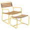 Conjunto de sillón bajo con reposabrazos y reposapiés de teca SURPRISING de la marca francesa Fermob. Comprar Fermob online. Rincón del Mueble