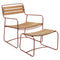 Conjunto de sillón bajo con reposabrazos y reposapiés de teca SURPRISING de la marca francesa Fermob. Comprar Fermob online. Rincón del Mueble