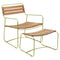 Conjunto de sillón bajo con reposabrazos y reposapiés de teca SURPRISING de la marca francesa Fermob. Comprar Fermob online. Rincón del Mueble