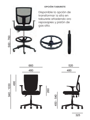 Silla ROMA de oficina en Rincón del Mueble RDM Madrid España